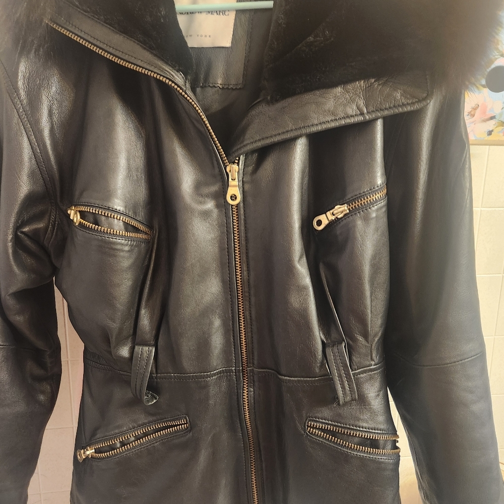Black jacket fur lined hood